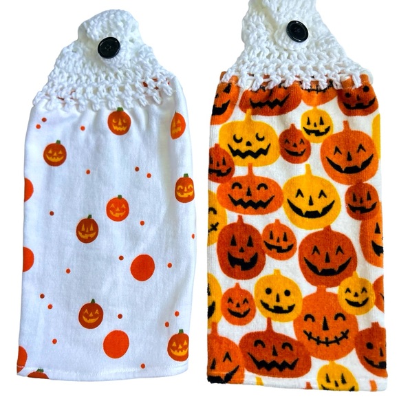 Hand Crafted Other - HAND CRAFTED Halloween Crocheted Top Hanging Kitchen or Bathroom Hand Towels